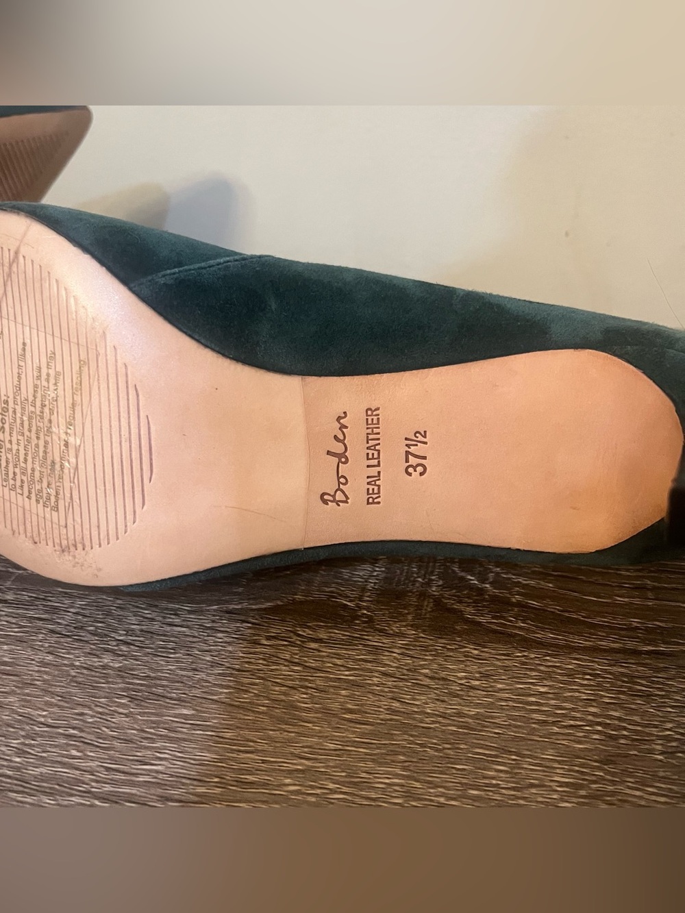 Boden Suede Scalloped Edge Pump Women's Size 37.5 (6.5 US) Dark Green - Picture 8 of 13